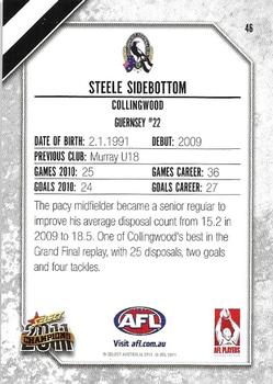 2011 Select AFL Champions - Promos #45 Steele Sidebottom Back